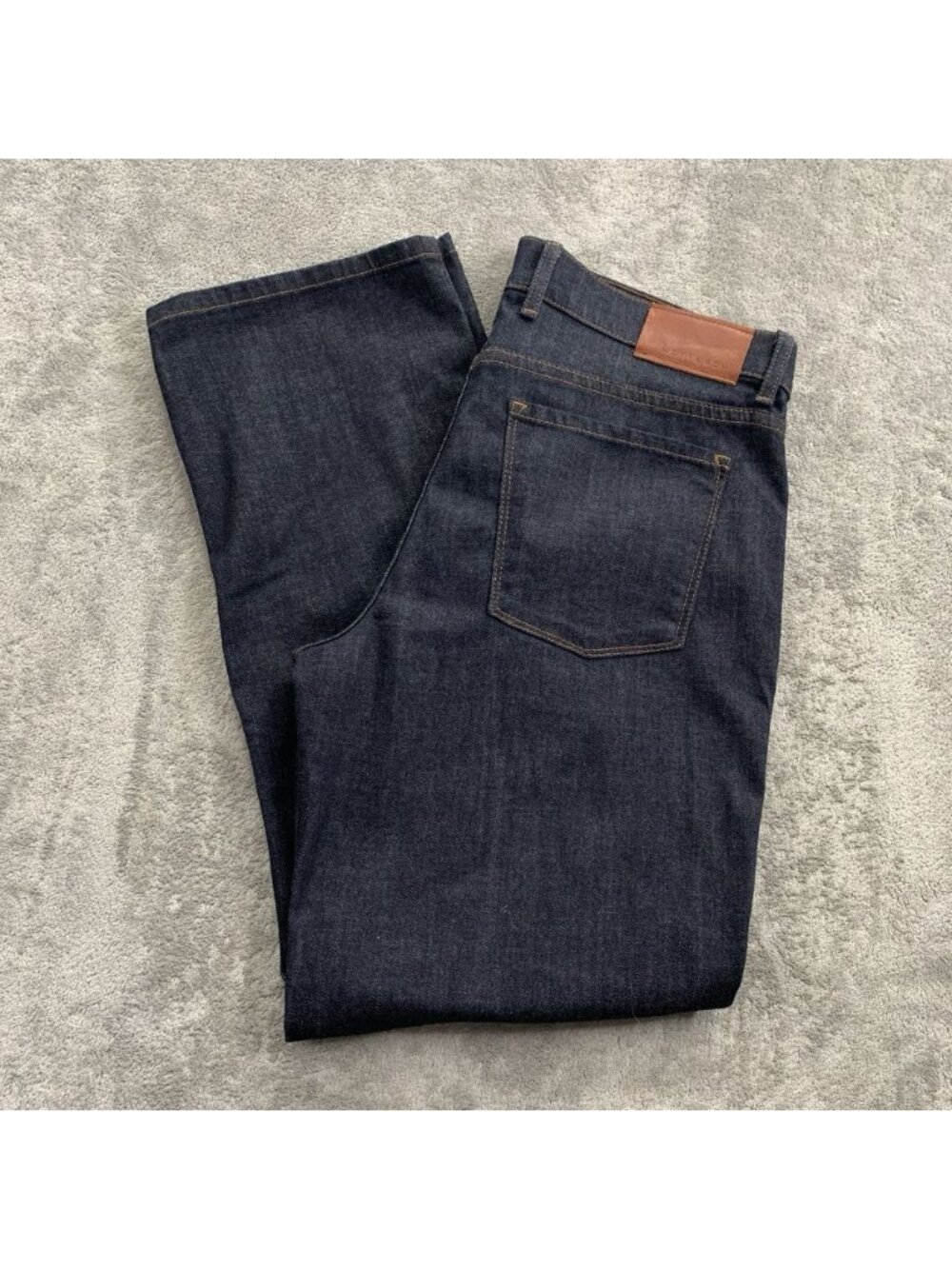 Mott and Bow Crosby Jeans Mens 36x30 Blue Dark Wash Straight Stretch Denim Pants